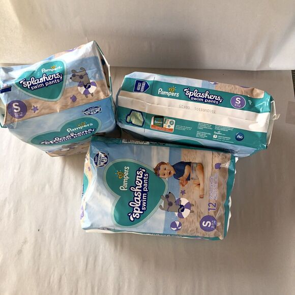 NEW 🏖️🏝️Pampers Splashers Disposable Swim Pants Size Small - Picture 2 of 5
